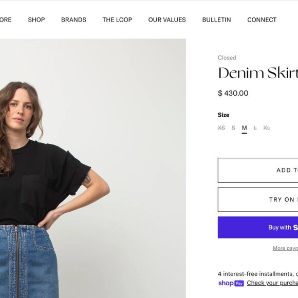 Exposed Zip Nonstretch Denim Pencil Skirt Closed Denim - Picture 4 of 15